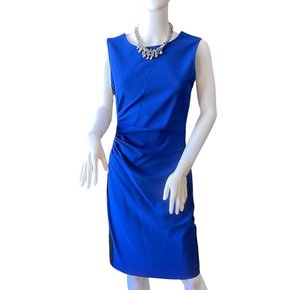 Diane Von Furstenberg Blue and Black Knit Dress Size 6 - Picture 1 of 8